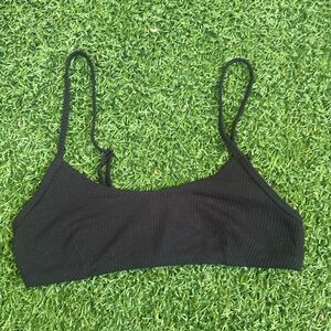 Alo black ribbed sports bra XS